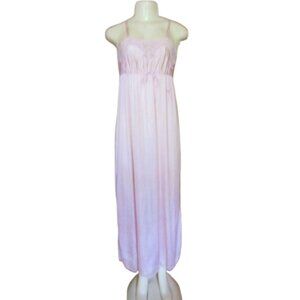 Vtg. Diane Von Furstenberg Pink Nylon Lace Long Nightgown S